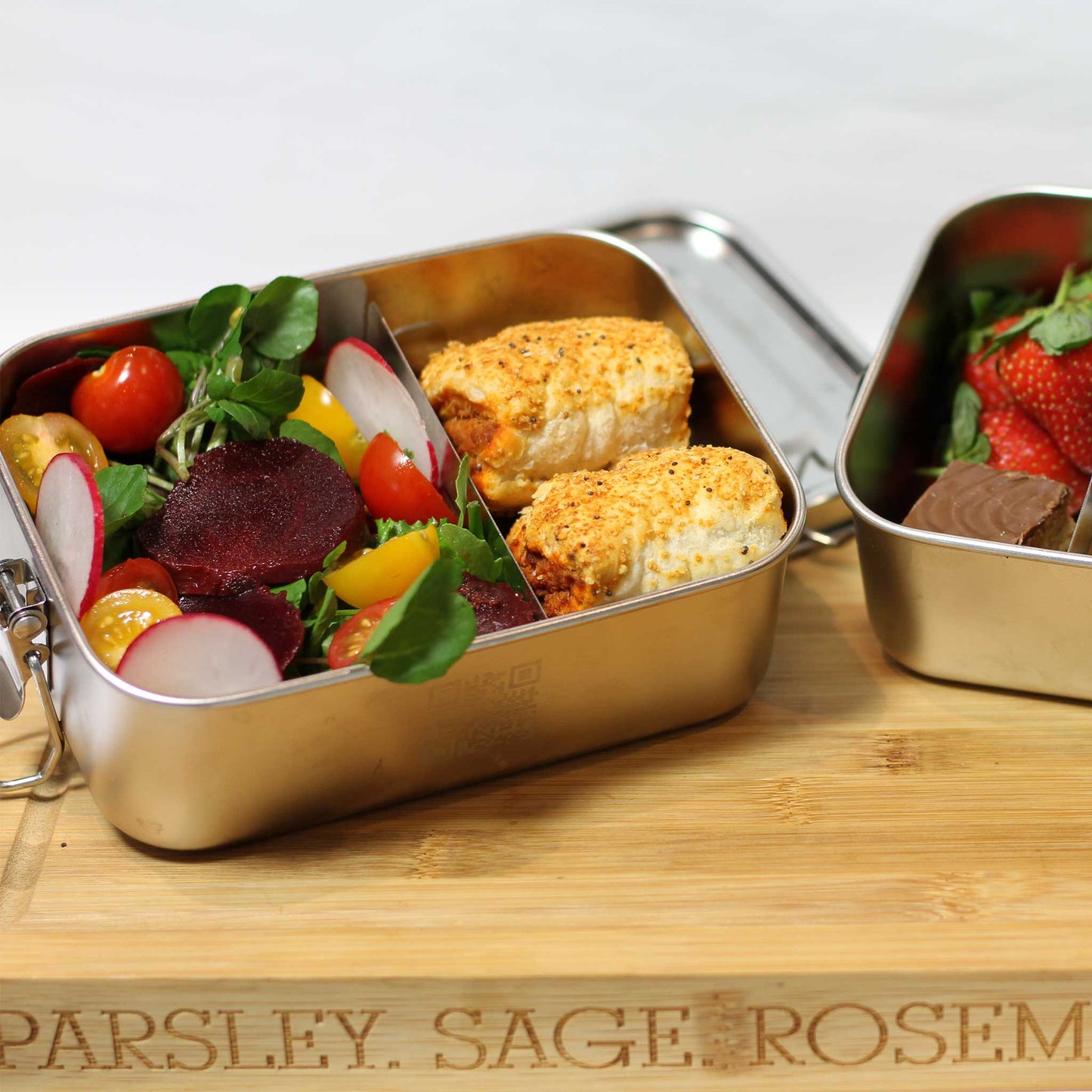 lunch in stainless steel lunchbox