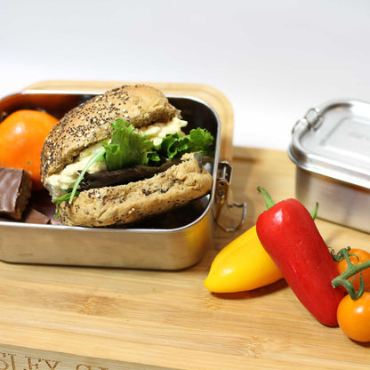 bamboo lunchbox with large egg roll