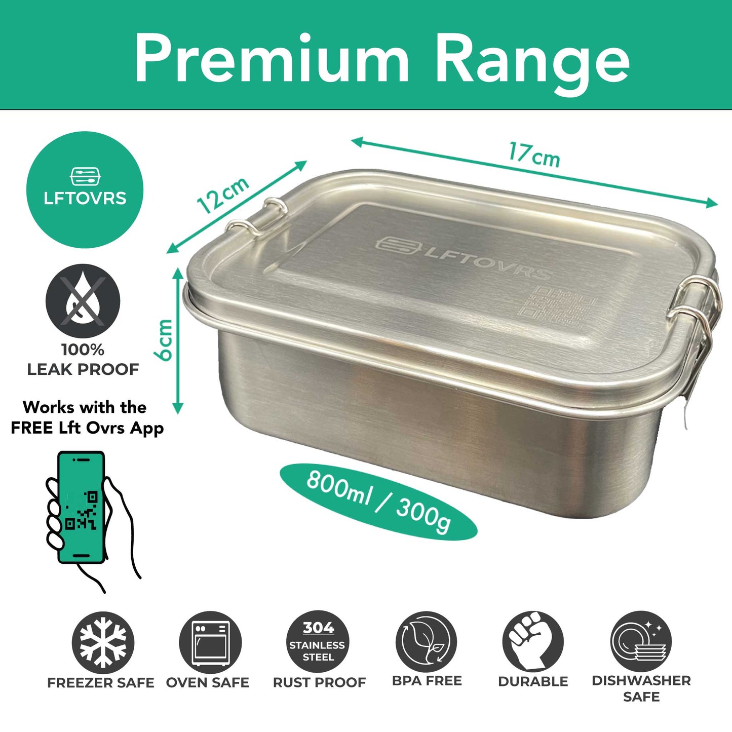 800ml leakproof lunch box features