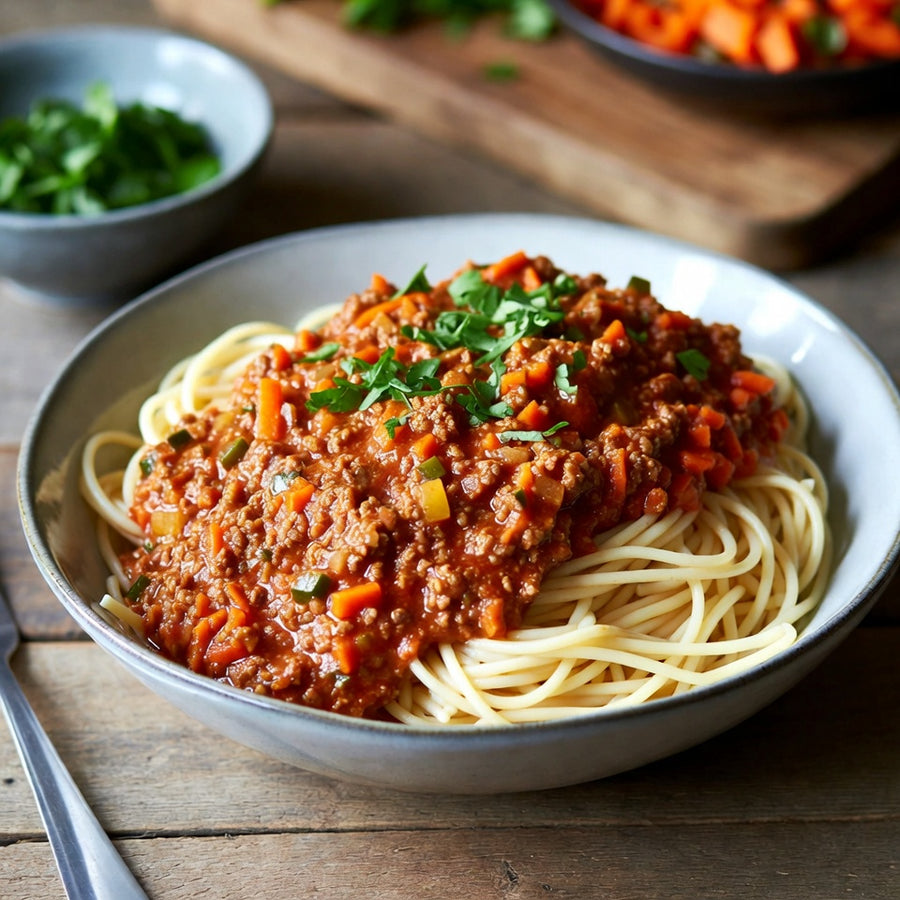 Hidden vegetable beef bolognese for kids